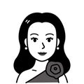 woman in dress, vector, illustration, black and white