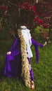 Woman dressed as the fairy tale character, Rapunzel