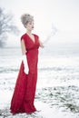 Woman dressed as Mrs claus Royalty Free Stock Photo