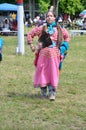 A woman dressed as a Native American