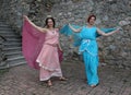 Woman dressed as Roman noble women at historical festival