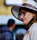 woman dressed as a safari in a carnival parade in the province of Venice, small town ScorzÃâ a few minutes from Venice.