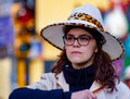 woman dressed as a safari in a carnival parade in the province of Venice, small town ScorzÃâ a few minutes from Venice.