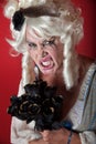 Woman dressed as scary Marie Antoinette