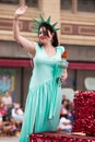 Woman Dressed as the Statue of Liberty During Fourth of July Parade Royalty Free Stock Photo
