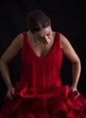 Woman dressed in Flamenco red dress Royalty Free Stock Photo
