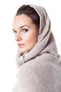 Woman dressed in hooded sweater