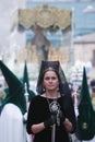 Woman dressed in mantilla during a procession of holy week