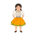 Woman Dressed in National Ecuador Clothing Vector Illustration