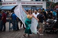 Woman dressing as mermaid during the 35th Annual Mermaid Parade in Coney Island.