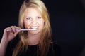 Woman dressing up your teeth