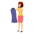 Woman dressmaker icon, cartoon style