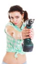 Woman with drill Royalty Free Stock Photo