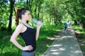 Woman drink water sport Royalty Free Stock Photo