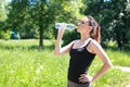 Woman drink water sport Royalty Free Stock Photo