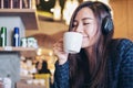 Woman drinking coffee Royalty Free Stock Photo