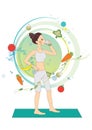 woman drinking detox juice. Vector illustration decorative design Royalty Free Stock Photo