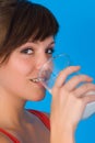 Woman drinking glass of milk Royalty Free Stock Photo