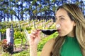 Woman drinking a glass of red Wine Royalty Free Stock Photo