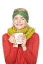 Woman drinking hot chocolate