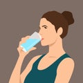 Woman Drinking mineral water Royalty Free Stock Photo