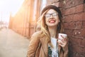 Woman drinking morning coffee