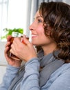 Woman drinking tea Royalty Free Stock Photo