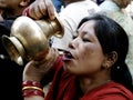 Woman drinking water