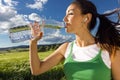 Woman drinking water after sport activities Royalty Free Stock Photo