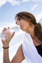 Woman drinking water after sport activities Royalty Free Stock Photo