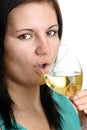 woman drinks home made wine