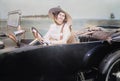 Vintage Car, Woman Driver, Driving