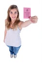 Woman with a drivers licence Royalty Free Stock Photo