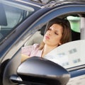 Woman driving car Royalty Free Stock Photo