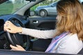 Woman driving a car Royalty Free Stock Photo