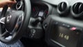 Mignano, Italy - July 29th 2022 Woman driving suv in a mountain hill road while raining