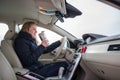 Woman driving a car Royalty Free Stock Photo