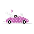 Woman driving car for your design Royalty Free Stock Photo