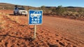 Four wheel drive vehicle driving on a 4 WD only road in central Australia out