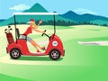 Woman driving a golf cart Royalty Free Stock Photo