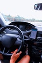 Woman driving on the highway Royalty Free Stock Photo