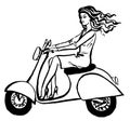 Woman driving scooter