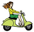 Woman driving scooter