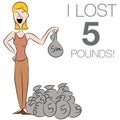 Woman Dropping Pounds Royalty Free Stock Photo