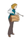 Woman with a drum Royalty Free Stock Photo