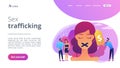 Sex trafficking concept landing page.