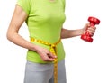 Woman with dumbbells Royalty Free Stock Photo