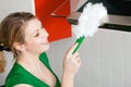 Woman dusting