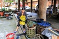 The woman dyeing cloth in zhaoxin,guizhou,china