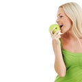 Woman eat green apple Royalty Free Stock Photo